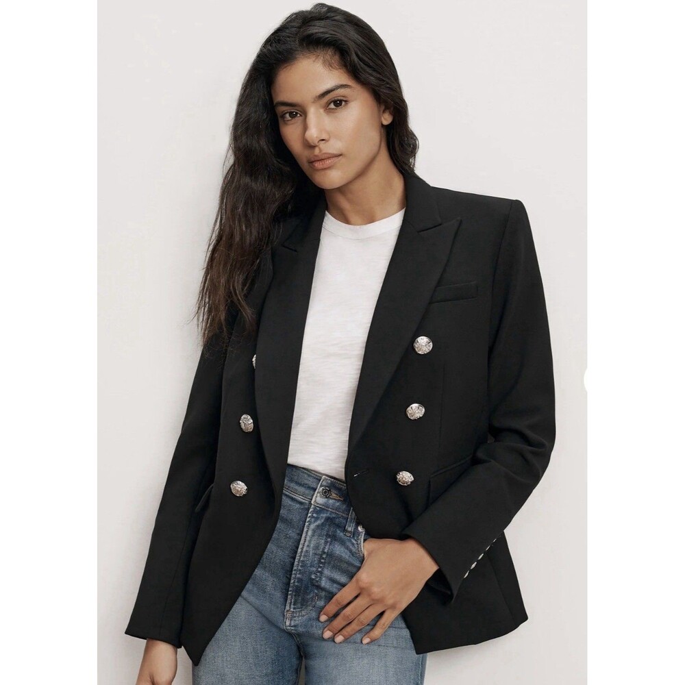 Veronica Beard Miller Dickey Jacket Black Double Breasted Blazer Women’s Size 10